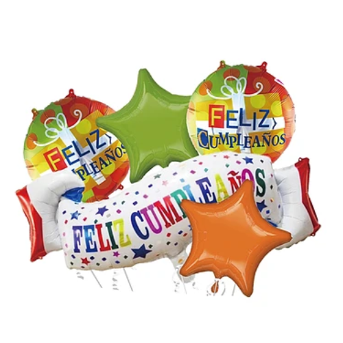 Set De Globos 5Pcs Feliz Cumpleaños -0