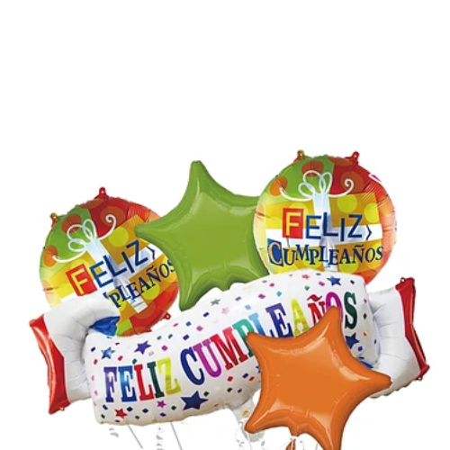 Set De Globos 5Pcs Feliz Cumpleaños -1