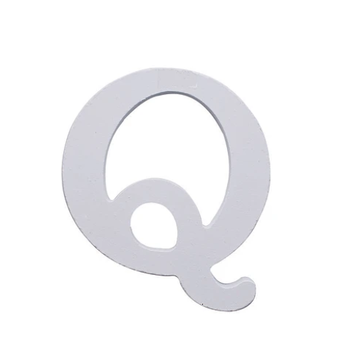  Letra De Madera Q Blanco 11 cm-0