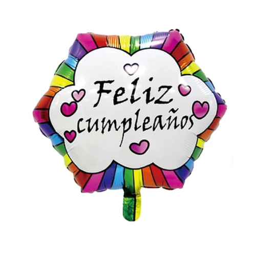 Globo Metalico Feliz Cumpleaños Hexagono 45  cm-0