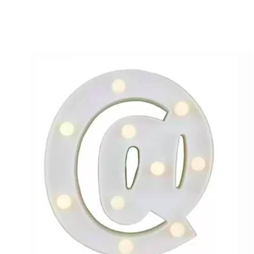Letra @ Con Luz Led Color Blanco-1