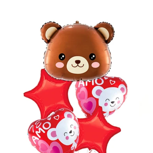 Set Globos Metalizados De Oso 5 Pcs-1
