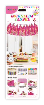 GUIRNALDA  TASSEL DE PAPEL FUCSIA-1
