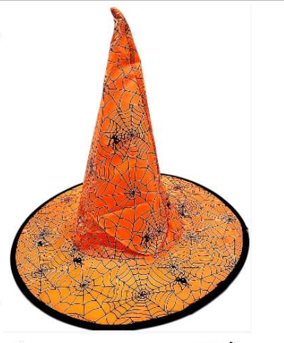SOMBRERO DE BRUJA DE COLOR NARANJO -0