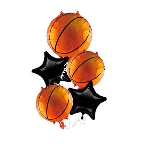 Set De Globos Metalico Baloncesto 5Pcs-0
