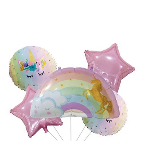 Set De Globos Unicornio y Arcoiris 5pcs-1