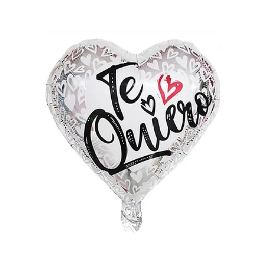 Globo Metálico Corazón Te Quiero 45cm Plateado-0