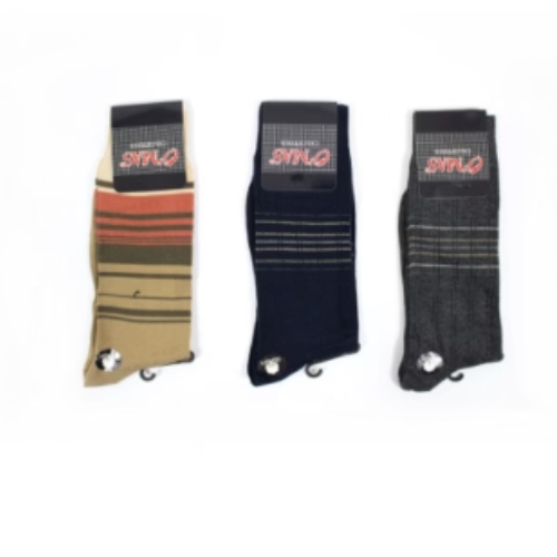 Calcetines Hombre Rayado A-1 12 Unid-1
