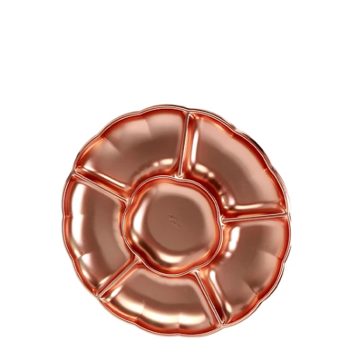 Bandeja Tipo Flor Oro Rosa 3pcs 30.5cm-1