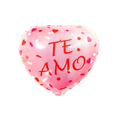 Globos Metálico Corazón Te Amo Color Rosa-0