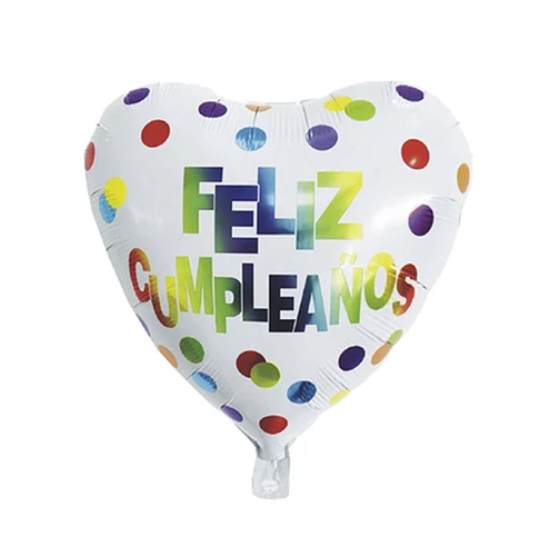 Globo Metalizado Corazón Feliz Cumpleaños 45 x45cm-0