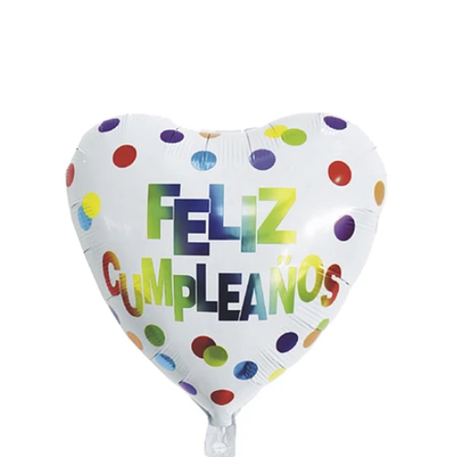 Globo Metalizado Corazón Feliz Cumpleaños 45 x45cm-1