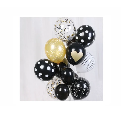 Set De Globos Dorado Y Negro 13Pcs-0