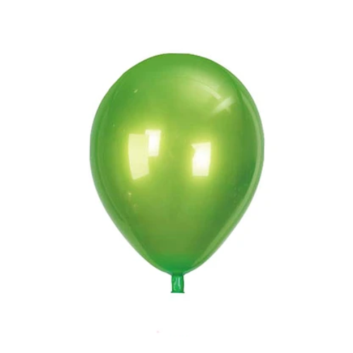 Globo Doble Capa 3pcs 23cm Verde + Oro Rosa Cromado-0