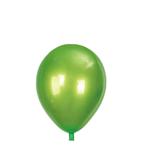 Globo Doble Capa 3pcs 23cm Verde + Oro Rosa Cromado-1