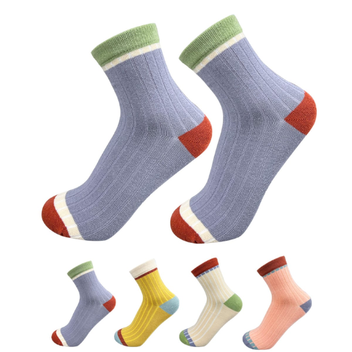 Calcetines De Mujer Acanalado Colores Surtidos 12 Unidades-1