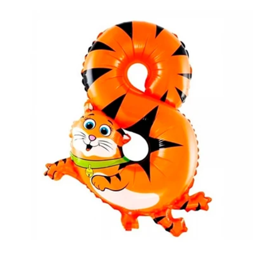 Globo Numero 8 Gato 35x48.5cm-0