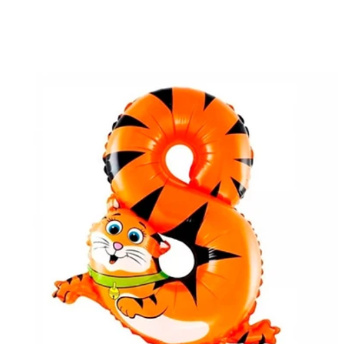 Globo Numero 8 Gato 35x48.5cm-1