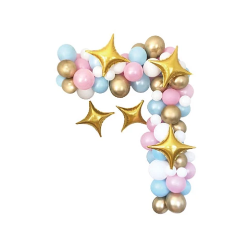 Arco Orgánico De Globos Con Estrellas De 4 Puntas 59Pcs-0