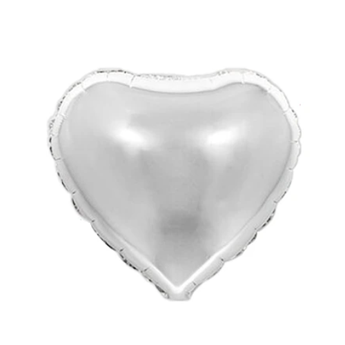 Globo Metálico Corazón Plateado 8pcs 12 cm-0