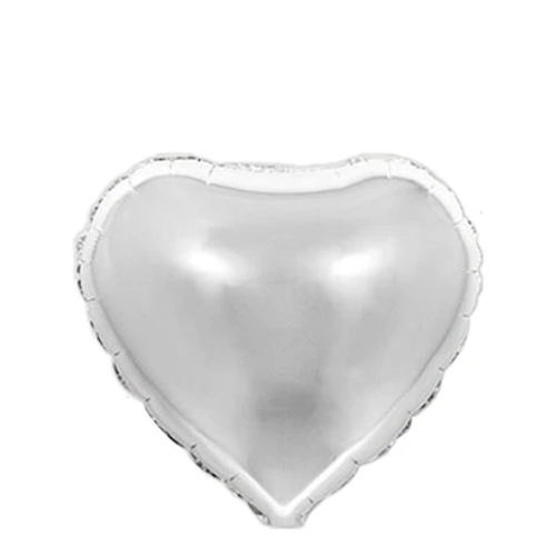 Globo Metálico Corazón Plateado 8pcs 12 cm-1