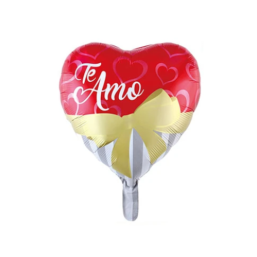 Globo Metálico Corazón Con Lazo Te Amo 45 cm-0