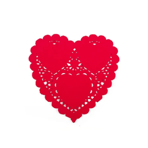 Blondas De Papel Con Forma De Corazon 50pcs 15,2cm Color Aleatorio-1