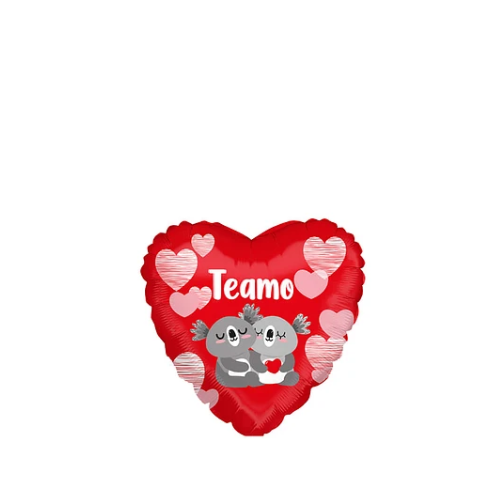 Globo Metálico Corazón Pareja De Koalas 45cm-1