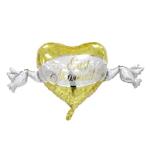 Globo Metalico Corazón Dorado 58.5x 106 cm-0