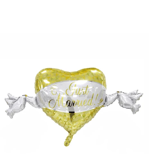 Globo Metalico Corazón Dorado 58.5x 106 cm-1
