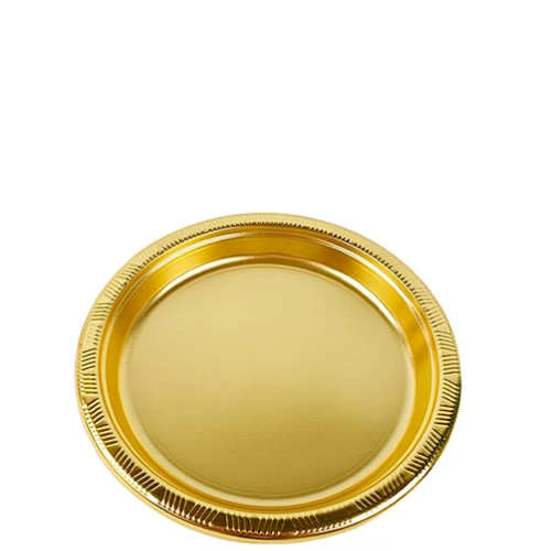 Platos Redondo Dorado 23cm 10 un-0