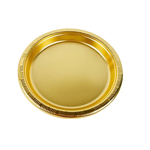 Platos Redondo Dorado 23cm 10 un-1