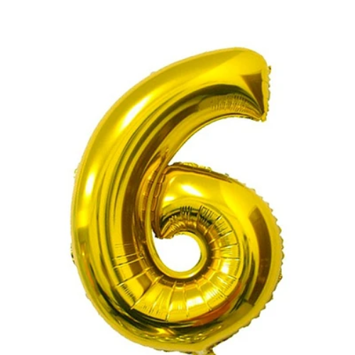 Globo Número 6 Oro 40 Pulgadas-1