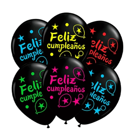 Set De Globos Latex Cumpleaños Con Letras Multicolor 6 un-0