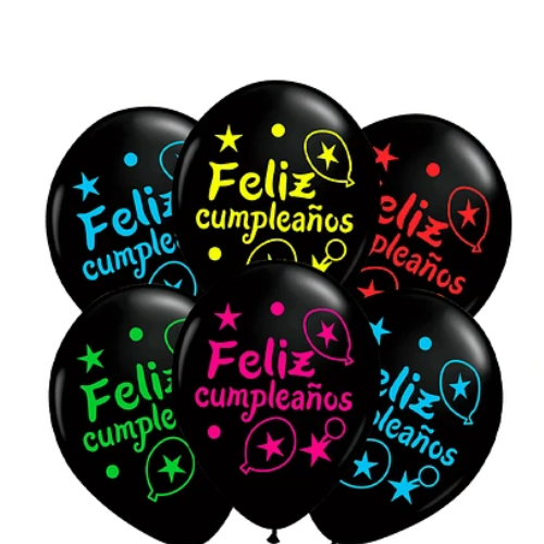 Set De Globos Latex Cumpleaños Con Letras Multicolor 6 un-1