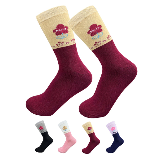 Calcetines De Mujer Corte Alto Flor Hello 12 Unidades-1