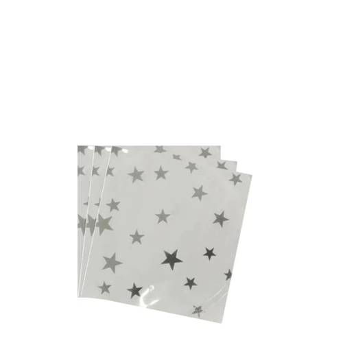 Servilletas De Papel Estrellas Plateadas 16pcs 33x33cm-0