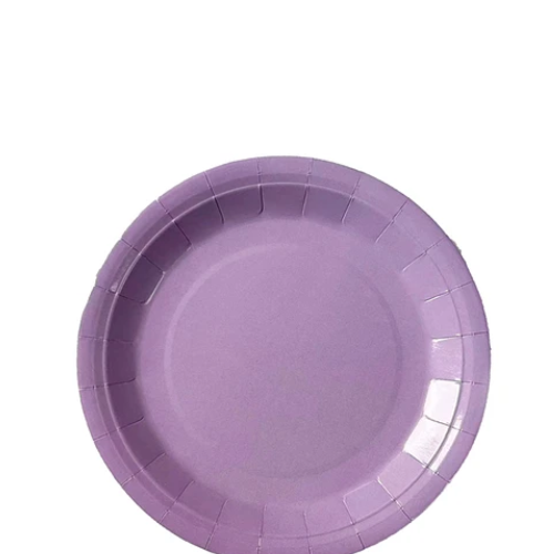 Platos Redondo De Carton Purpura 23cm 6pcs-1