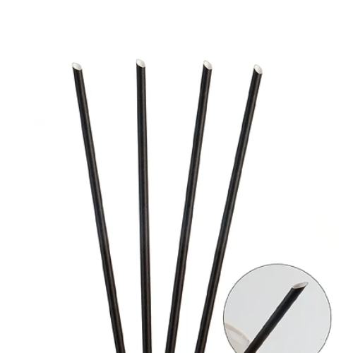 Bombillas De Papel Negro 100pcs 6x197mm-1