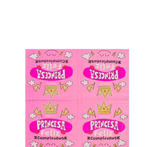 Servilletas Rosa Princesa Feliz Cumpleaños 16 pcs 33x33cm-1