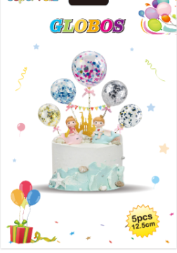 TOPPER TORTA GLOBOS BURBUJAS -0