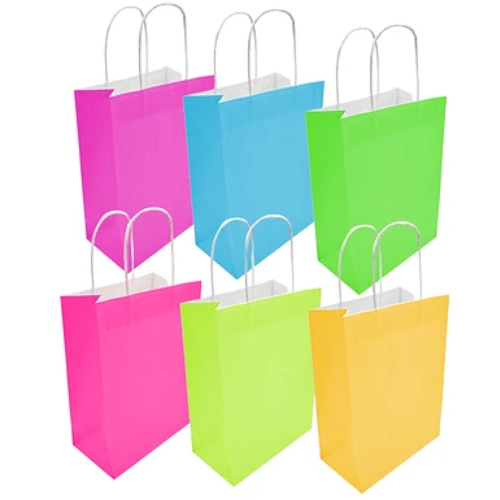 Bolsa De Papel Color Fluor Aleatorio 8x15x21cm-0