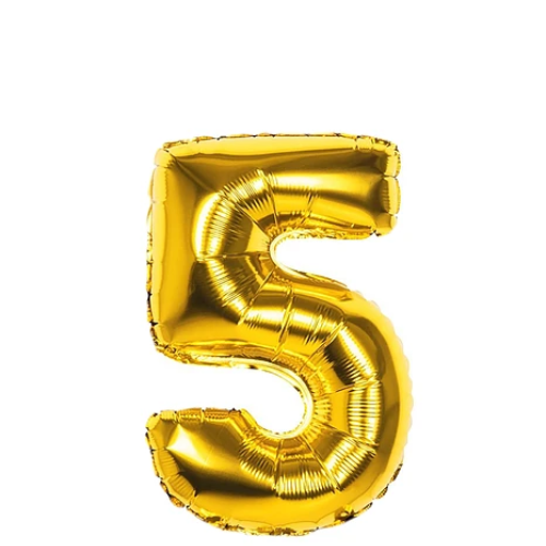 Globo Numero 5 Color Oro De 30 Pulgadas-1