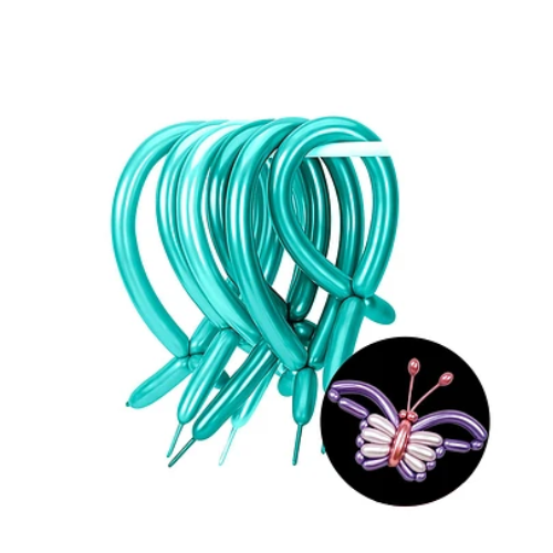 Globos Largos Cromados Color Verde 20pcs 30cm-0