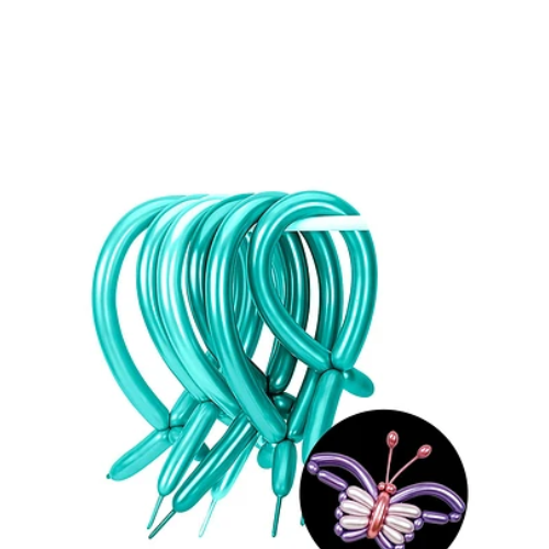 Globos Largos Cromados Color Verde 20pcs 30cm-1