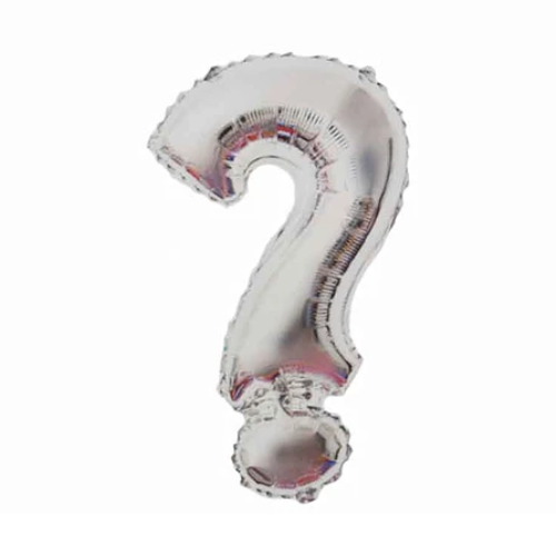 Globo Signo De Interrogacion Plateado-0