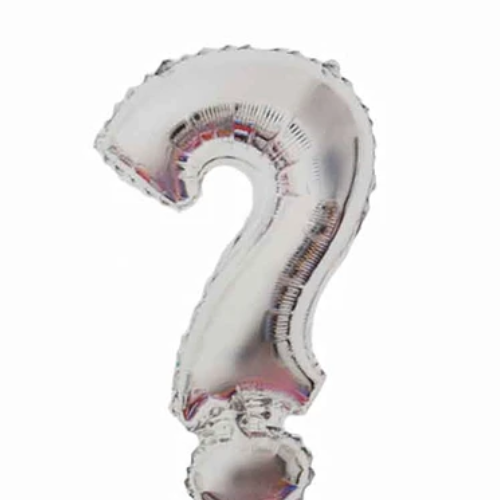 Globo Signo De Interrogacion Plateado-1