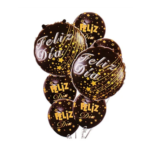 Set De Globos Latex Feliz Dia Negro 7Pcs-0