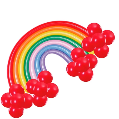 Set De Globos Largos Colores Surtidos 32un-1