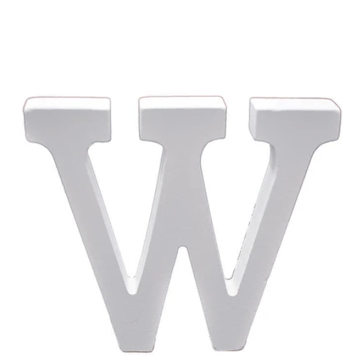 Letra De Madera W 11 cm Blanco-1